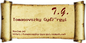 Tomasovszky Györgyi névjegykártya